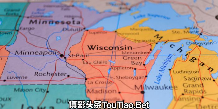 Wisconsin on the map of the United States